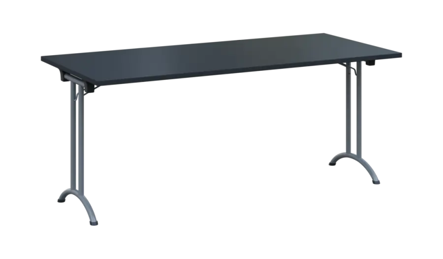 SLA 180 lak skládací jednací stůl 1800x800, deska 25 mm, podnož stříbrný lak, deska antracit